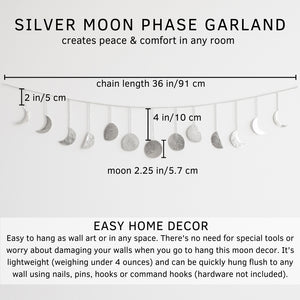 Moon Decor | Silver Garland (13 Moons)