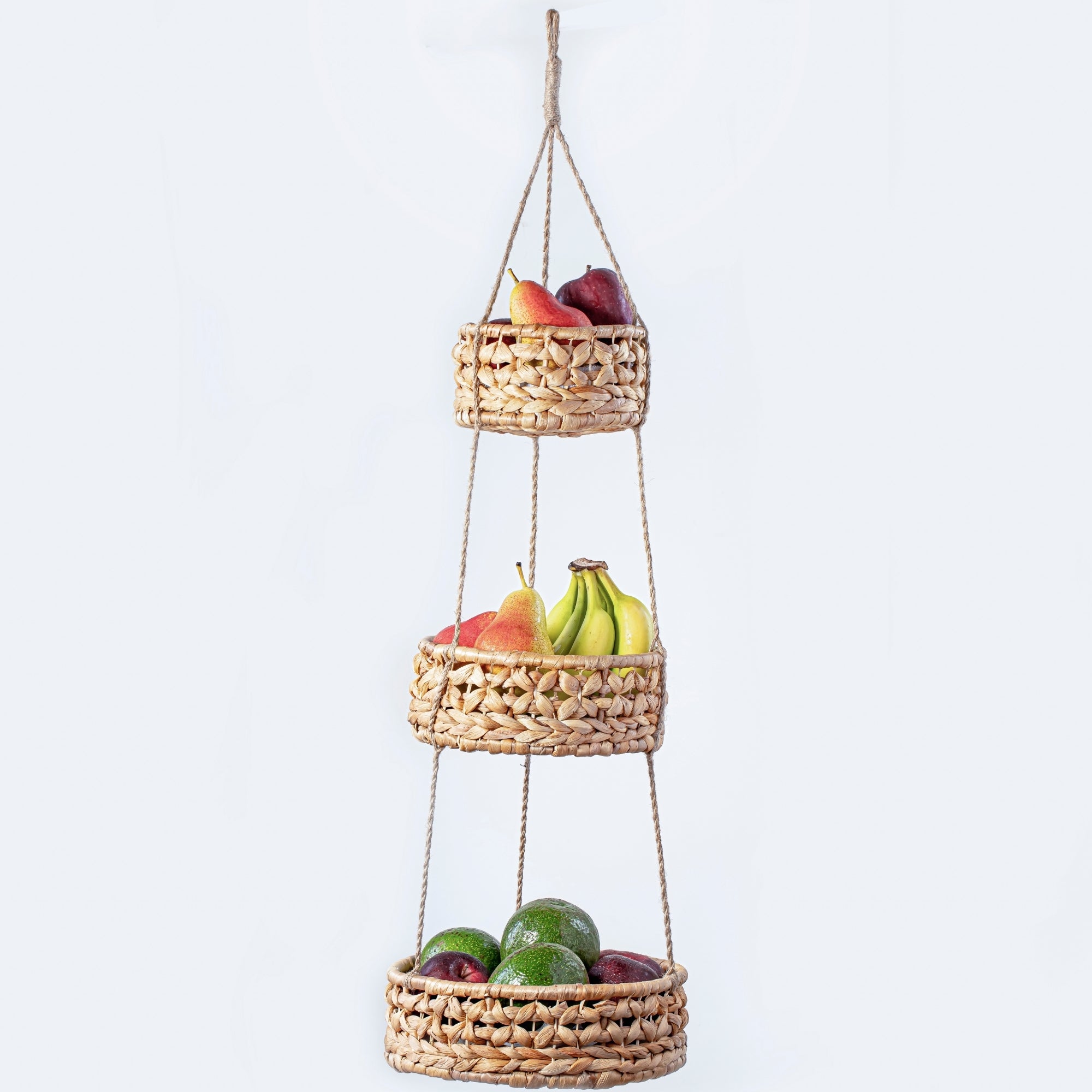 3 tier hanging basket planter 3 Tier Hanging Woven Basket – BASE ROOTS