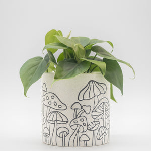 Mushroom Planter - Speckled White