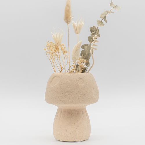 Mushroom Vase - Speckled Sand