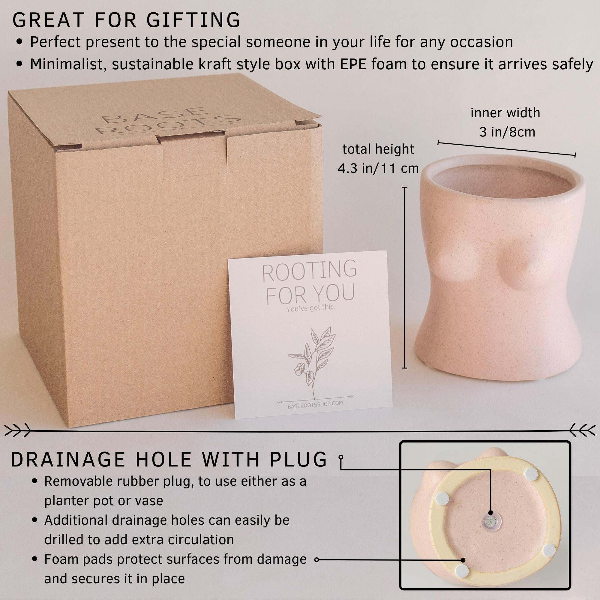 Body Vase - Top (Blush Pink) – BASE ROOTS