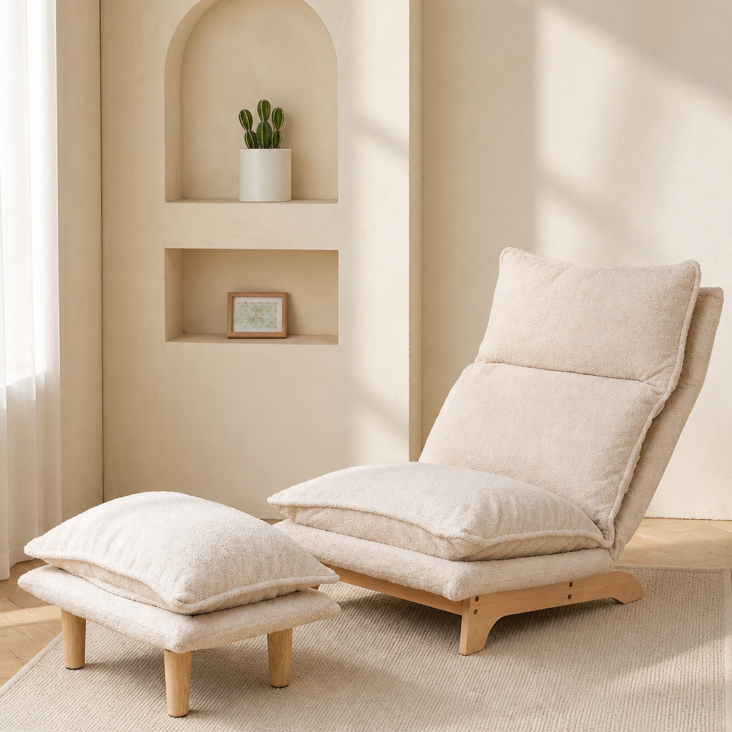 Lazy Sofa Balcony Leisure Chair Bedroom Sofa Chair Foldable Reclining Chair Leisure Single Sofa Functional Chair