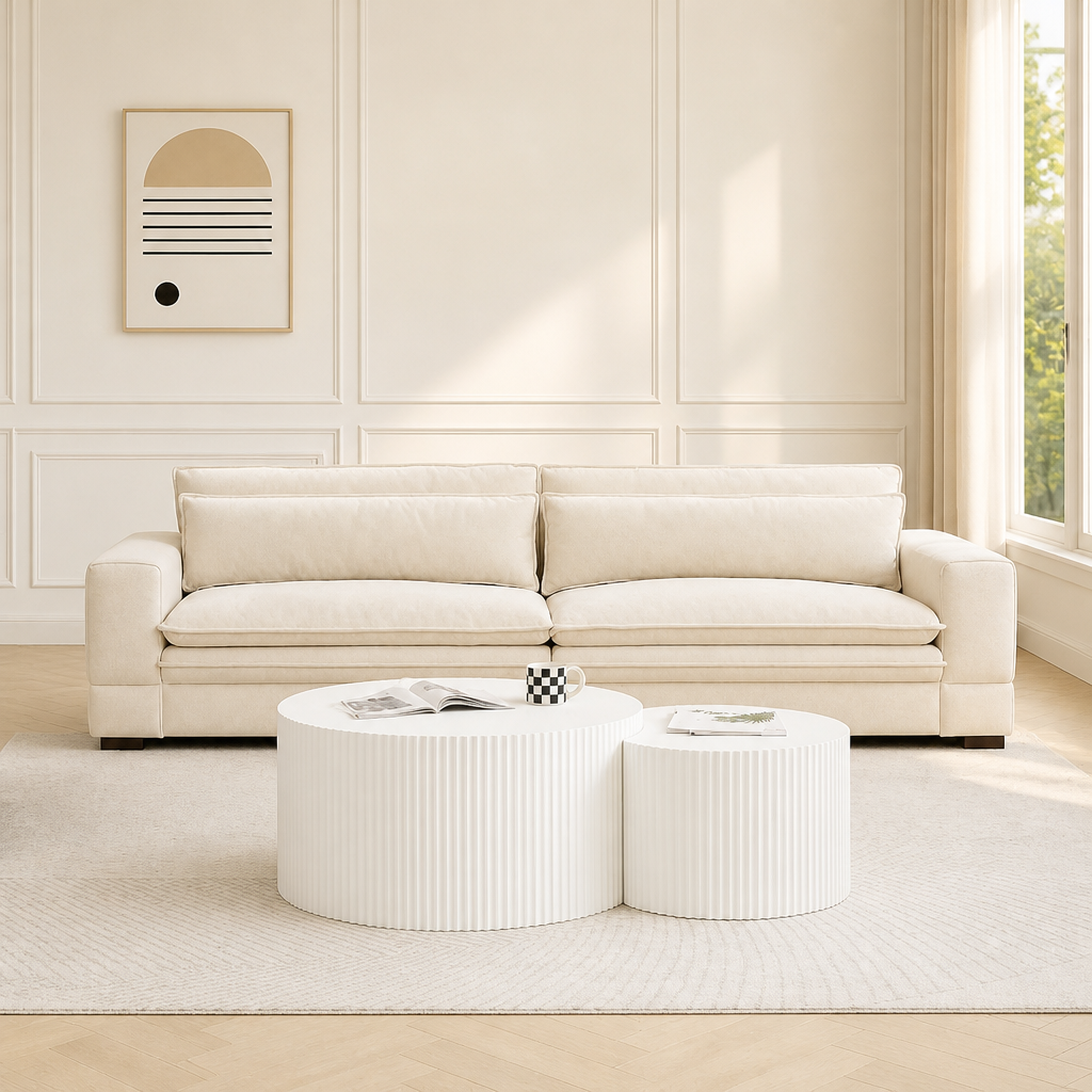 Medieval Sofa Sofa Modern Fabric Sofa For Living Room, Bedroom, Apartment, Home Office Beige