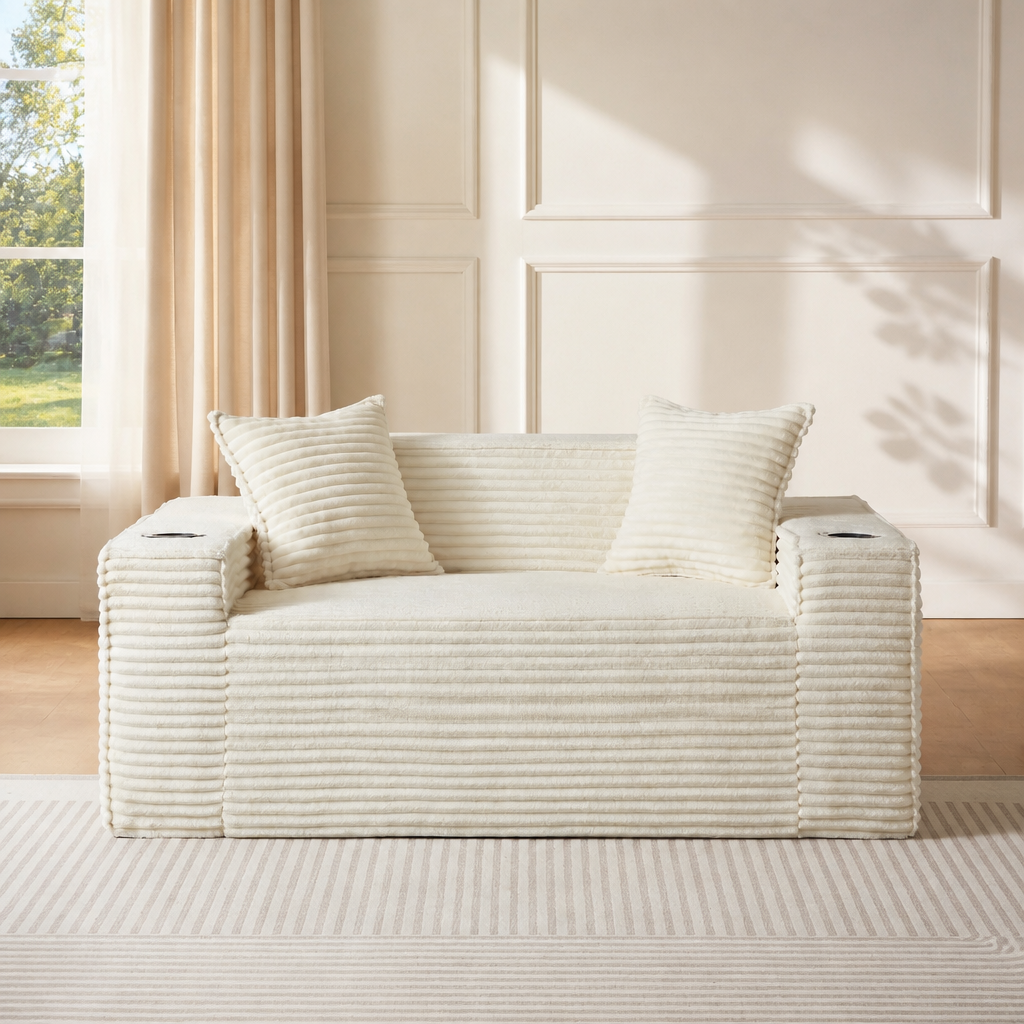 2Seater Sofa Boneless Couches,No Assembly Needed, Modern Sofa For Compact Living Rooms, Apartments, And Offices
