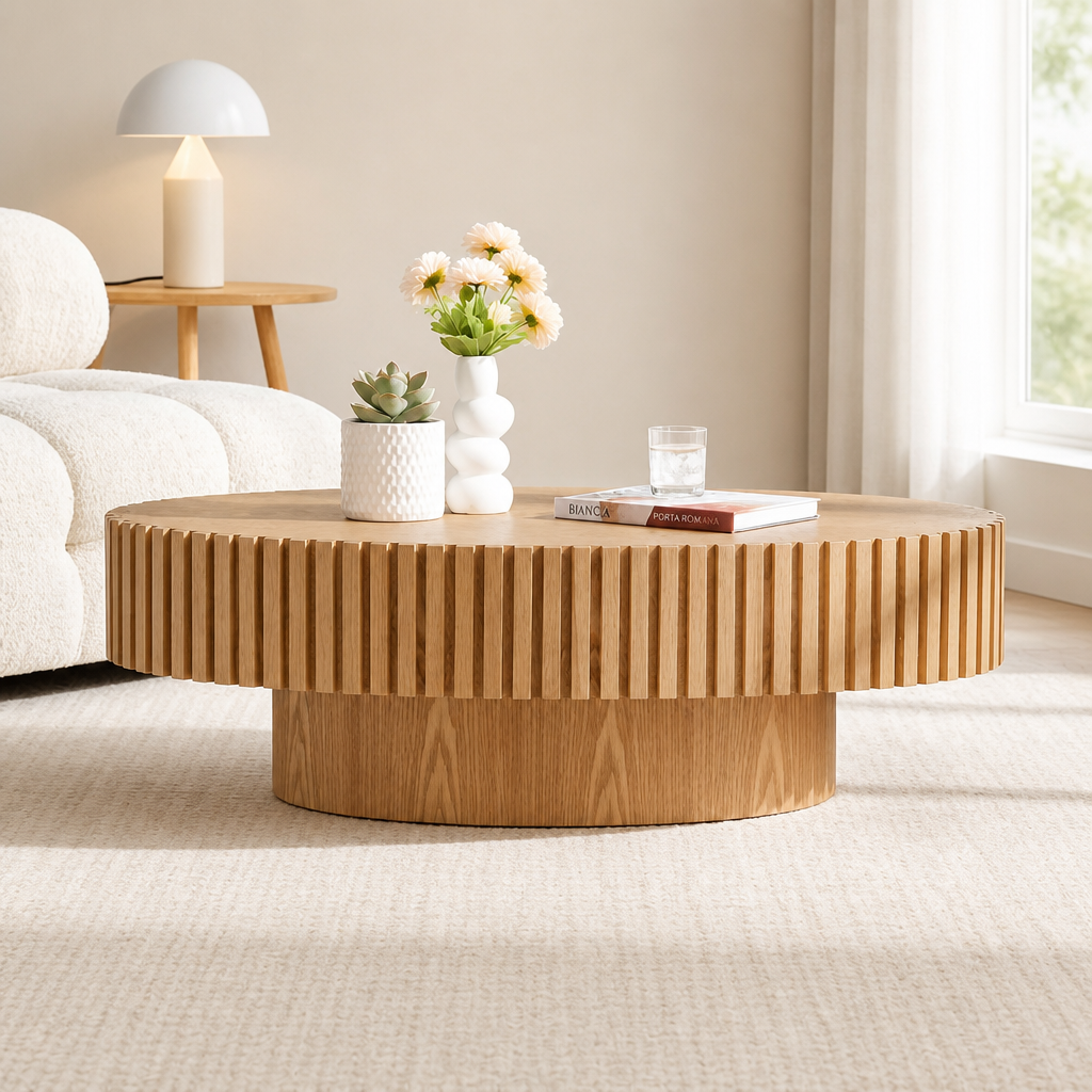 Modern Handmade Drum Coffee Table