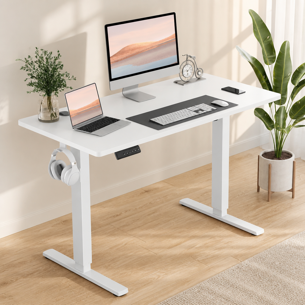 Ergonomic Height Adjustable Table with T-Shaped Metal Bracket Modern Computer Workstations,40'' x 24"in