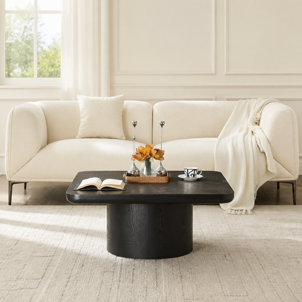 Square Coffee Table, Modern Design For Living Room Use,No Assembly