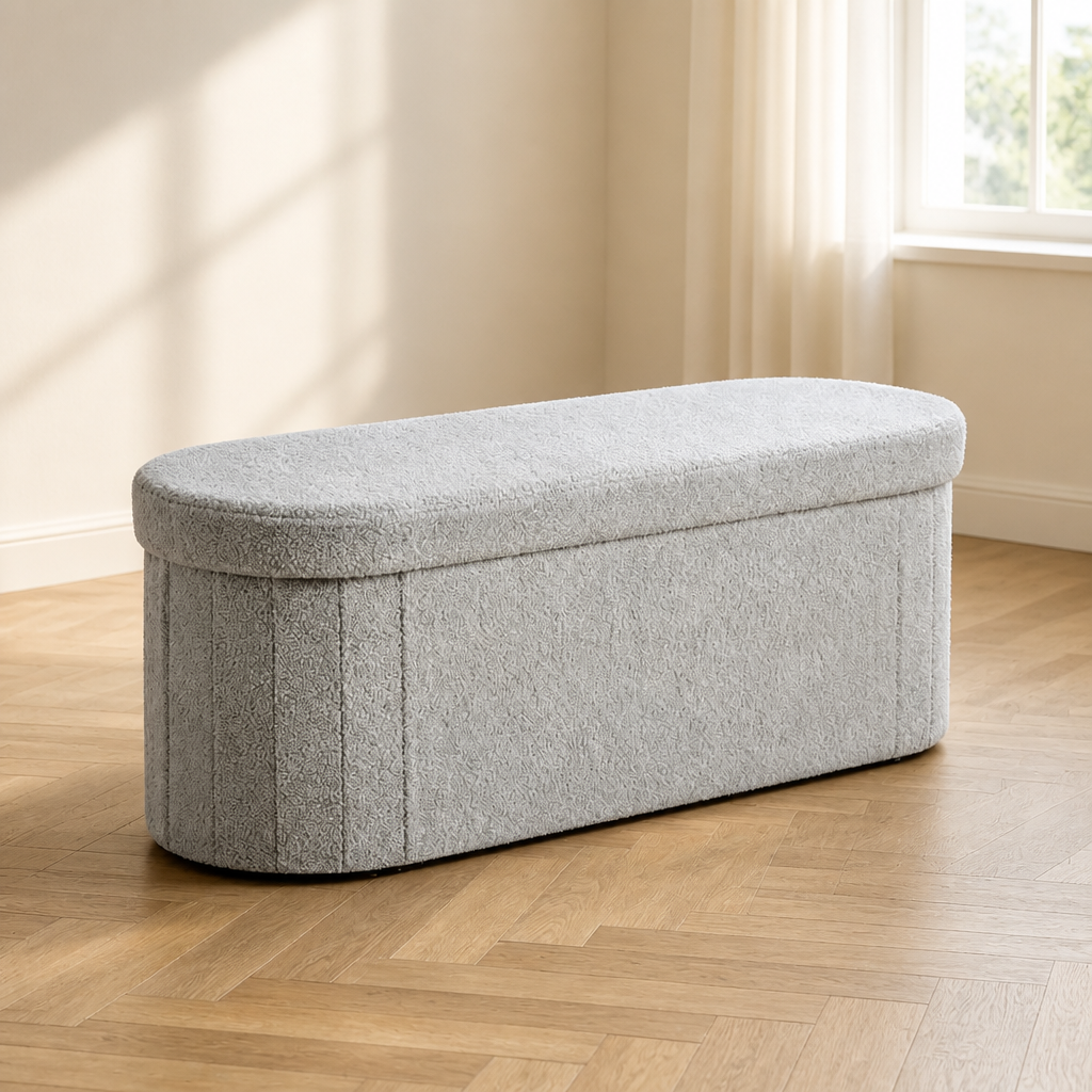 Modern Storage Ottoman with Foldable Design and Non-Slip for Bedroom