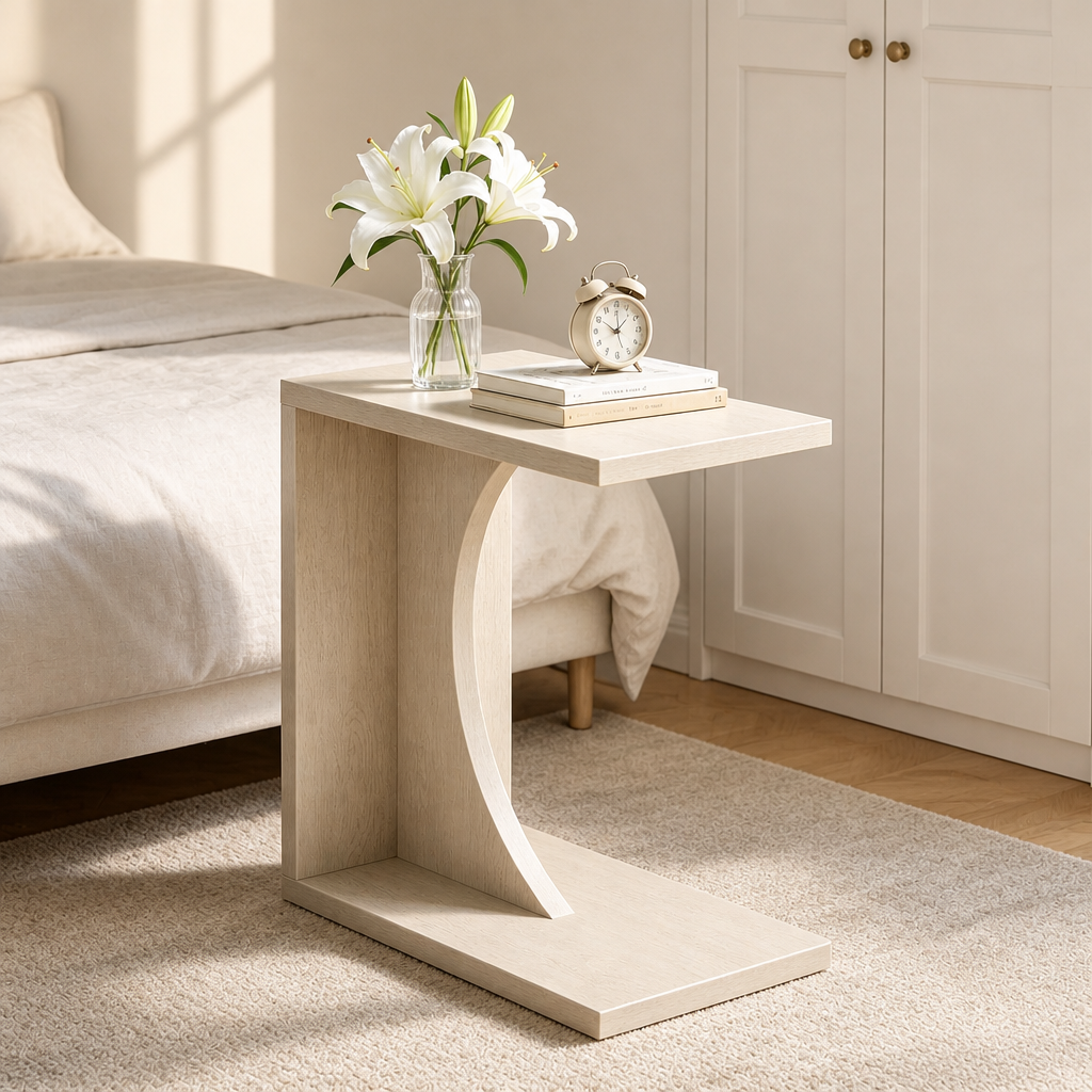 Modern End Table with Adjustable Legs and Feet for Living Room