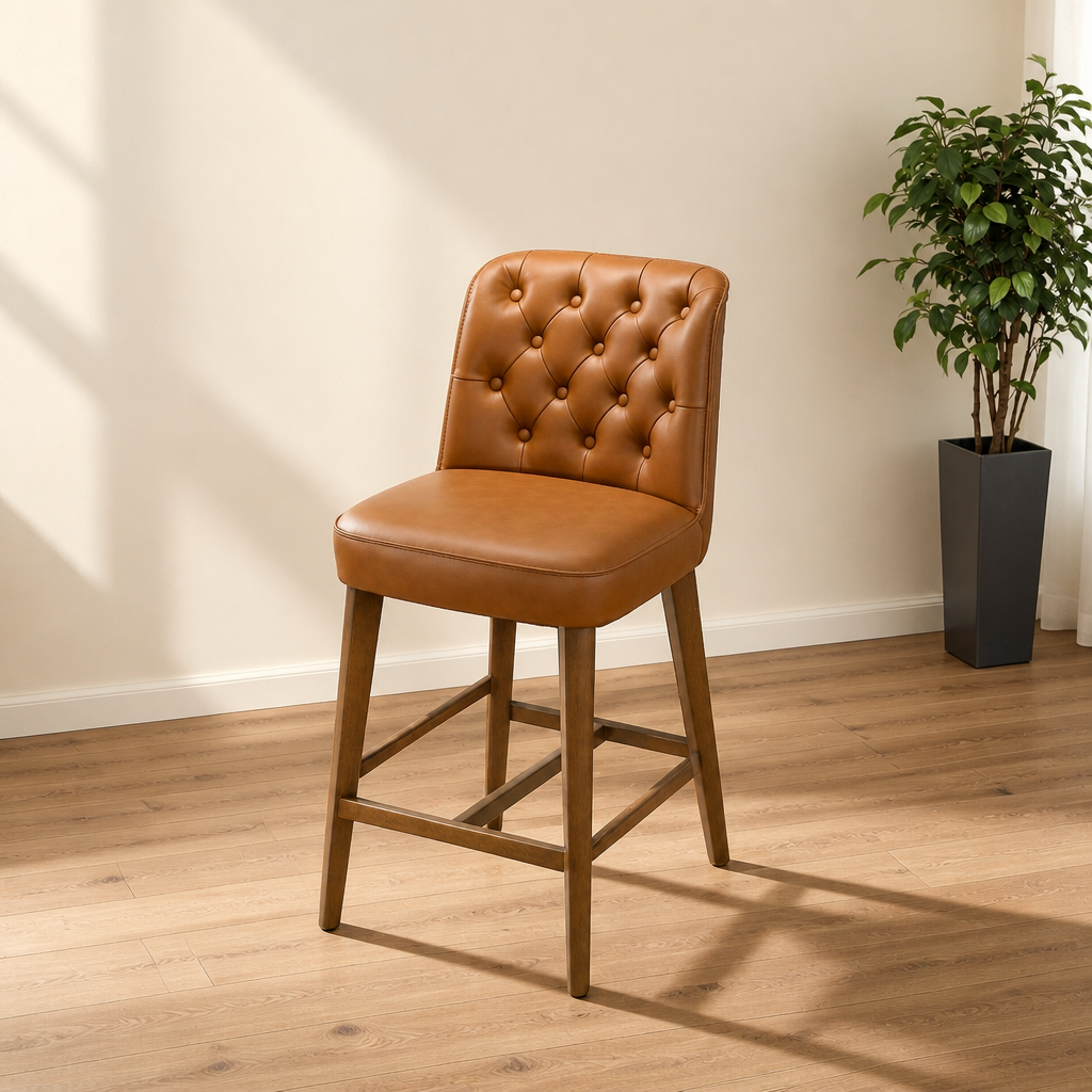 Peoria Elegant Mid-Century Modern Counter Stool For Kitchen Island